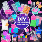 Kit de limo crujiente de unicornio para jardín de frutas, kit de limo brillante para pastel de pantalla de hielo, espuma, cubo de gelatina para recuerdos de fiesta, niños, niñas, cumpleaños, carnaval, tesoro, premios en el aula