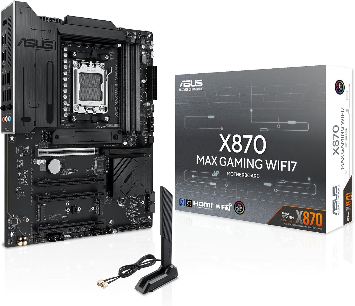 Placa base ASUS X870 MAX Gaming WIFI7 AMD AM5 ATX, 12+2+1 80A DrMOS...