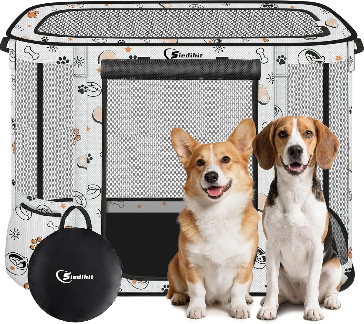 Siedihit Bonito corralito para perros de 36 pulgadas, jaula para gatos y