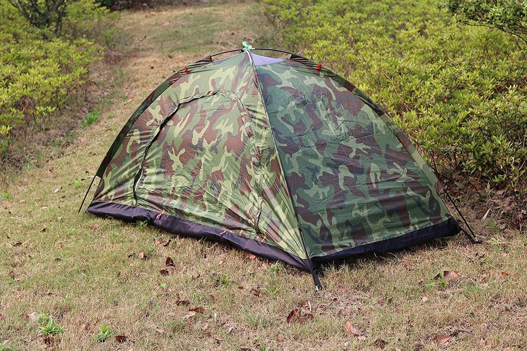 Sutekus Tienda de campaña con patrones de camuflaje para acampar, tienda de campaña para mochileros 【Equipo para exteriores】