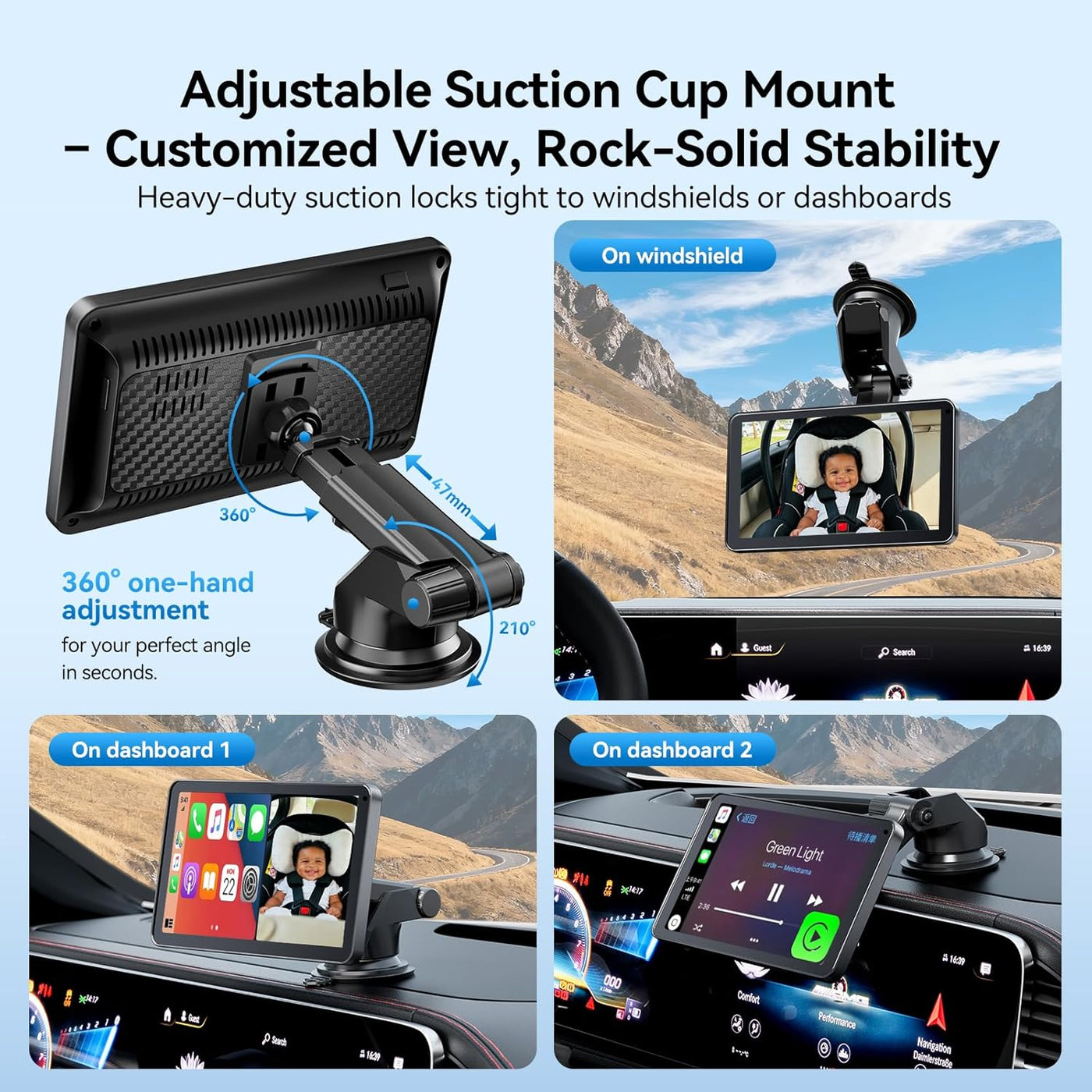 Mtawosh Ultimate Baby Car Monitor Bundle: sistema de pantalla divid...