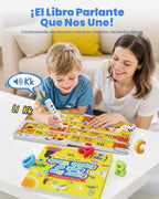 TEKFUN Juego de libros de bolígrafo que habla de palabras musicales, libros de sonido interactivos, juguetes educativos de aprendizaje, terapia de autismo educativa temprana, cumpleaños para niños pequeños de 1, 2, 3, 4, 5