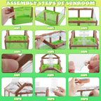 Kit de cultivo de plantas para niños, kit de cultivo de invernadero y flores para niños con riego mejorado y luz de crecimiento, jardinería perfecta para niños (verde solar)