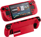 UYIYE Funda protectora para Steam Deck OLED y LCD con soporte rojo