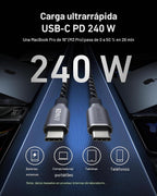 Anker Prime USB C a USB C Cable, 240W Fast carga Durable Cable (6 ft)