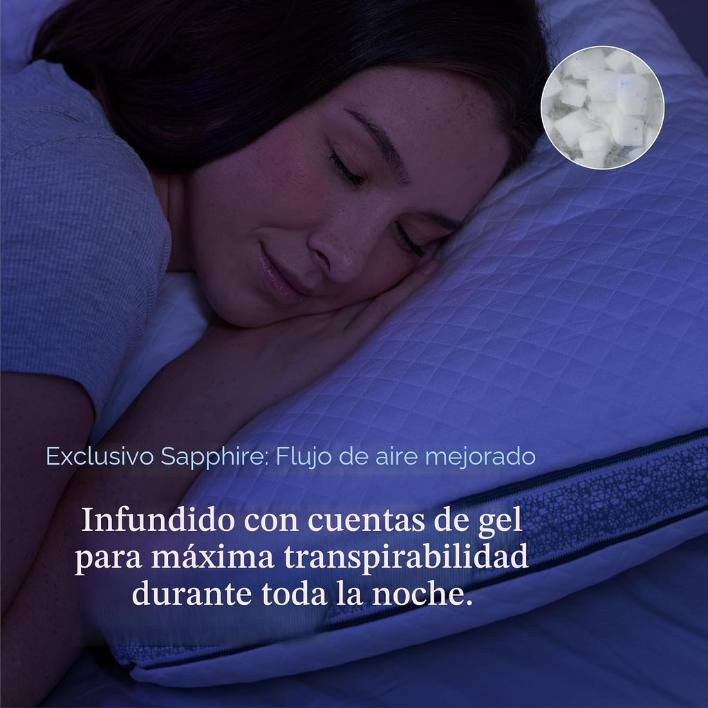 DreamyBlue Gusseted Sapphire Pillow, Shredded Memory Foam, Queen