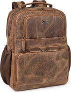 LEATHER VILLAGE Mochila de cuero para hombre de trabajo, Canela, Resistente