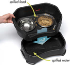 Neater Feeder - Tazones elevados de lujo para perros grandes a prueba de desorden (40 + libras), 2 alturas ajustables (14.5 y 17.5 pulgadas), soporte elevado para tazón de perro sin derrames, juego de cuencos de comida de acero inoxidable, fabricado en