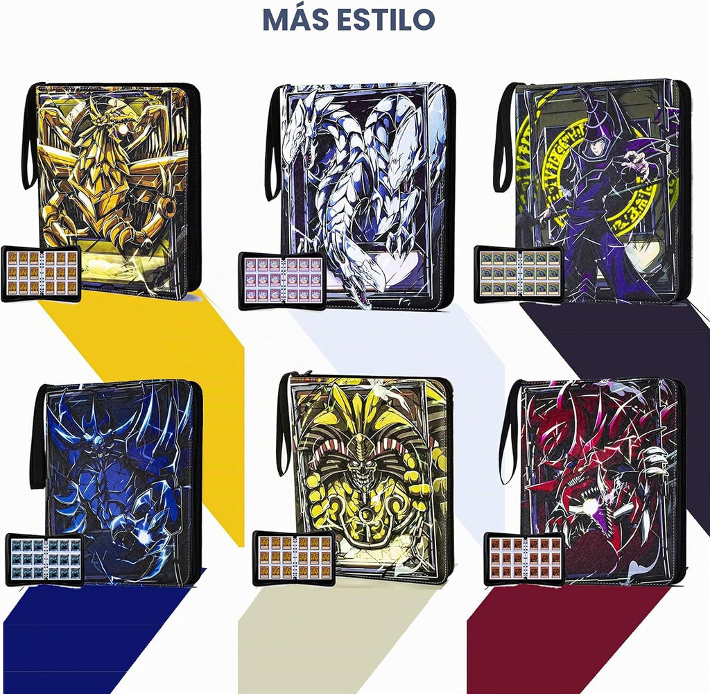 Carpeta de tarjetas coleccionables para tarjetas Y-G-O, álbum de tarjetas de 990 bolsillos con fundas compatible con tarjetas TCG, tarjetas TCG u otros soportes de tarjetas de tamaño estándar, dragón