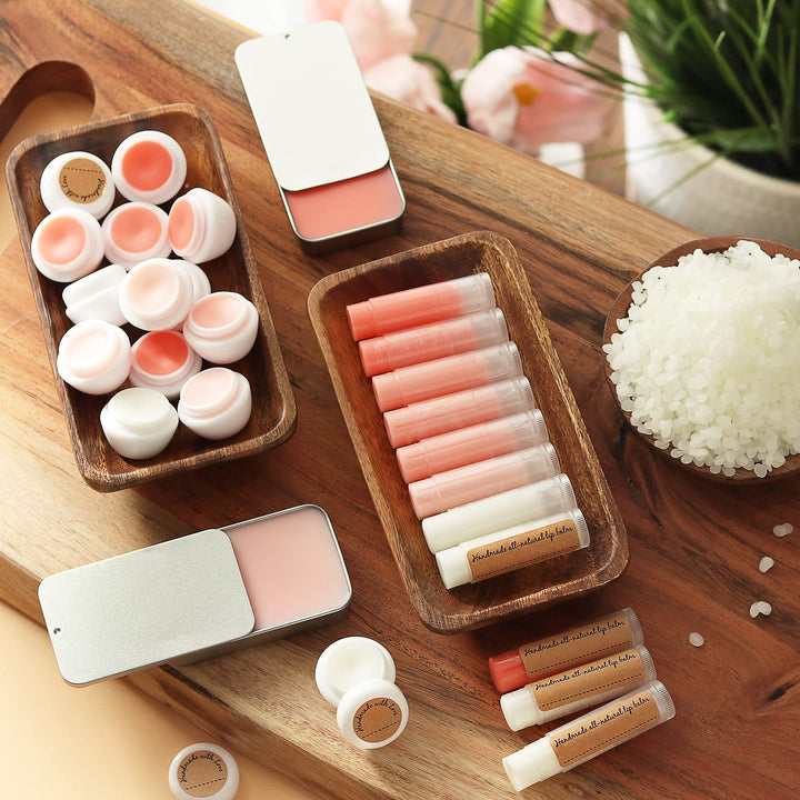 Kit de bricolaje 𝗣𝗥𝗘𝗠𝗜𝗨𝗠 de CraftZee para hacer bálsamo labial. Pac...