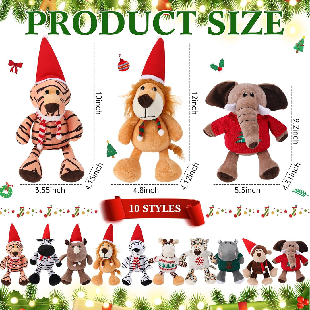 HyDren Juego de 10 animales de peluche de safari de 9 pulgadas y el...