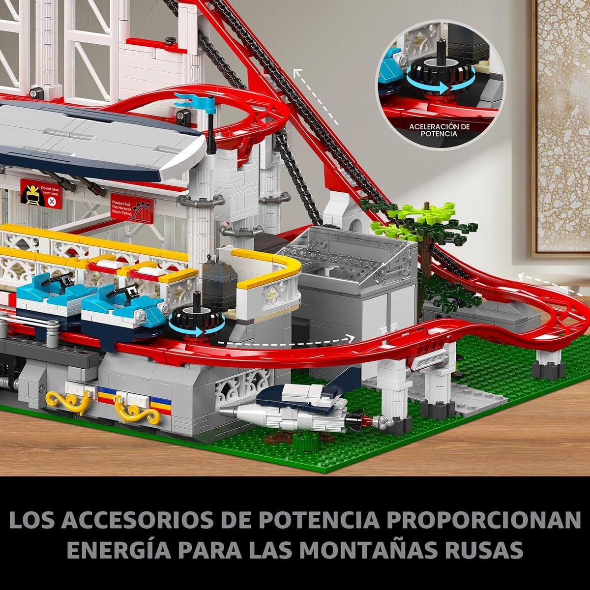 Mould King Juego de construcción de montaña rusa, kit de modelo de posavasos de parque de atracciones grande con motores, regalo creativo para adultos, juguete STEM de ingeniería para adolescentes (3646 piezas)