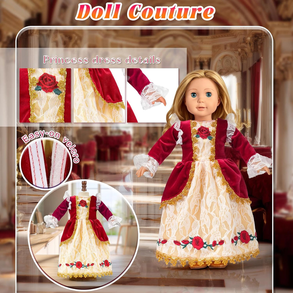 WONDOLL Ropa y accesorios para muñecas de 18 pulgadas, 18 inch, Princesa