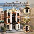 PANTASY Juego de construcción de banco de la ciudad, modelo de bloques