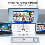 Cable Matters conmutador USB C KVM de 20Gbps para 2 computadoras, 140W PD Carga
