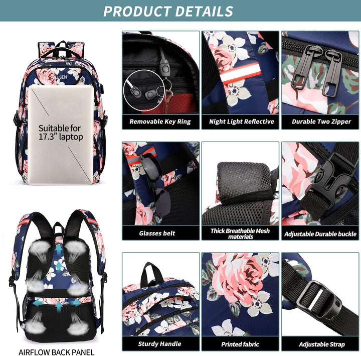 HILUSEN Mochila enfriadora de almuerzo para mujer, mochila extra gr...