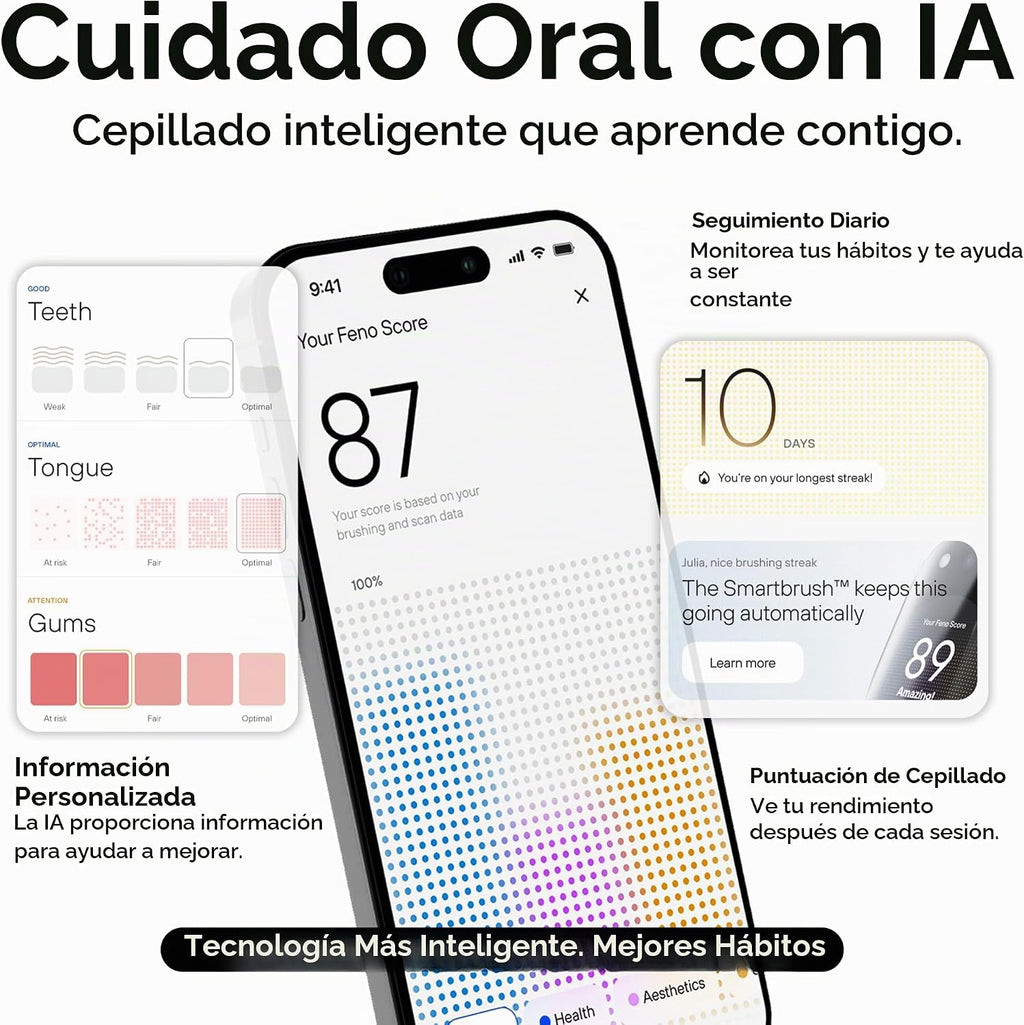 Feno Cepillo de dientes eléctrico Smartbrush para adultos, oscilante