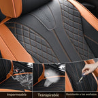 Juego completo de fundas de asiento de coche de cuero, fundas automotrices impermeables, protectores de asiento de coche para 5 asientos, almohadillas de asiento delanteras y traseras de