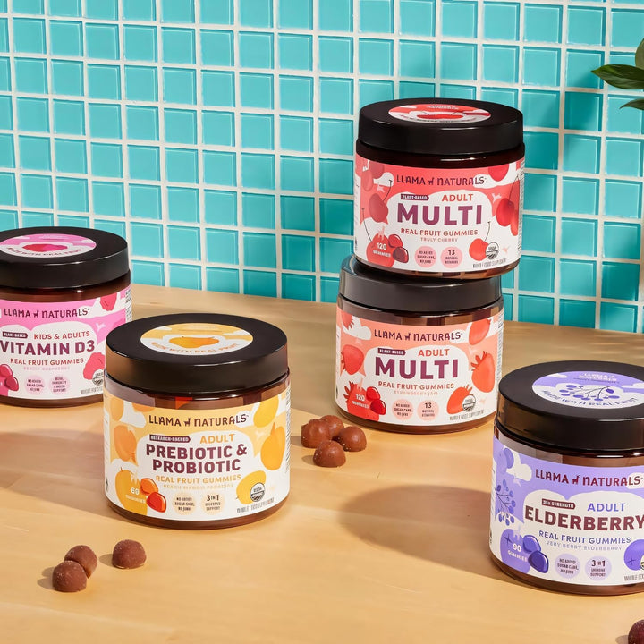 Llama Naturals Multivitamínico para mujeres, gomitas veganas y orgá...