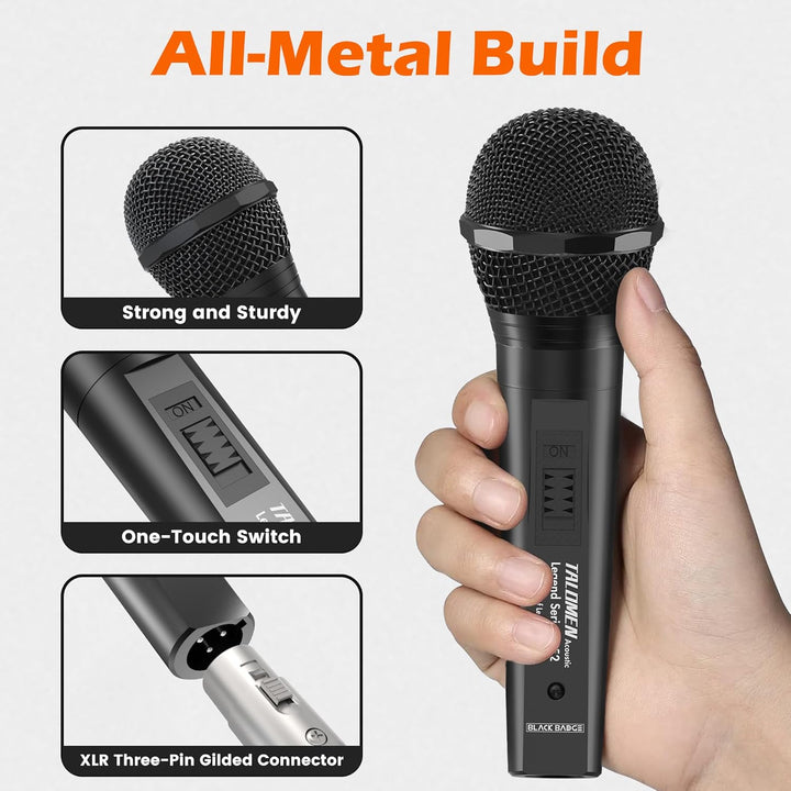 talomen Micrófono con cable para cantar, hembra de metal, interrupt...