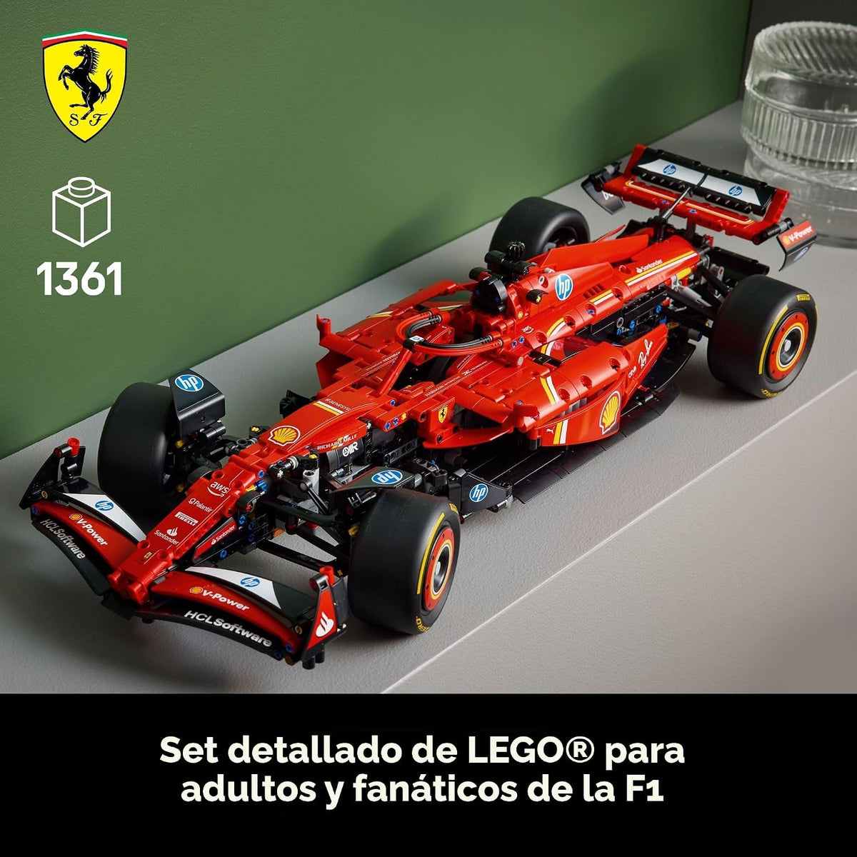 LEGO Technic Ferrari SF-24 F1 - Kit de construcción para adultos, mayores de 18 años con características realistas, manualidades de bricolaje Ferrari para exhibición, idea de regalo para fanáticos de la F1 - 42207
