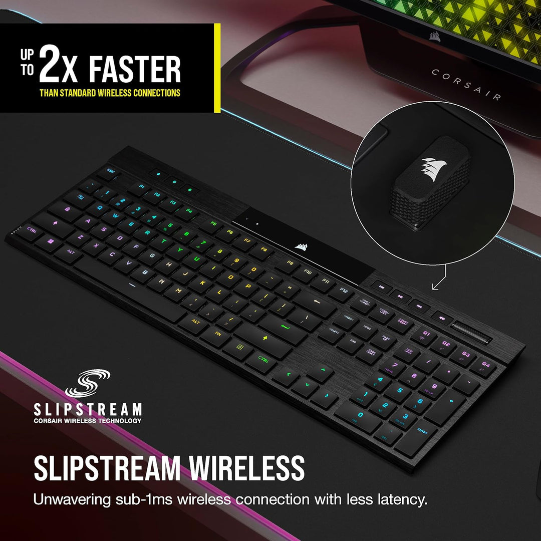 Corsair K100 AIR - Teclado mecánico para juegos inalámbrico RGB - U...