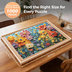 ALL4JIG - Tablero giratorio de 1000 piezas con 4 cajones de 20.94 x 28.74 pulgadas, mesa de rompecabezas portátil de madera para adultos, tablero giratorio Lazy Susan, regalo de cumpleaños para mamá