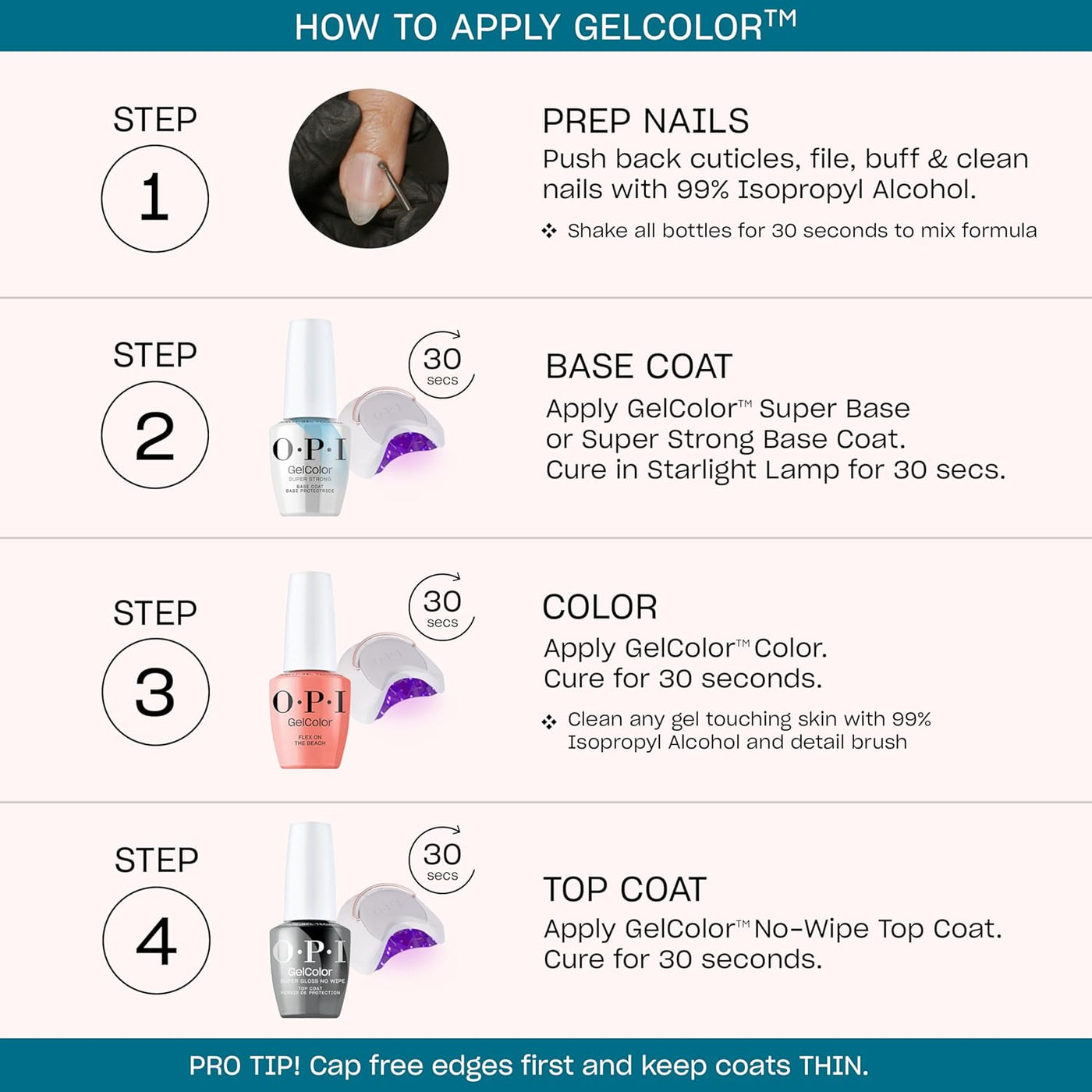 Esmalte de uñas en gel OPI GelColor LED Cure | Tonos blancos, grise...