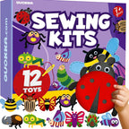QUOKKA Manualidades para Niños de 4 a 8 años, Kit de Principiante de Costura DIY con Aguja e Hilo - Kit de Costura de 12 Insectos y Bichos Básico - Manualidades Artísticas Divertidas para Niños de 6 a