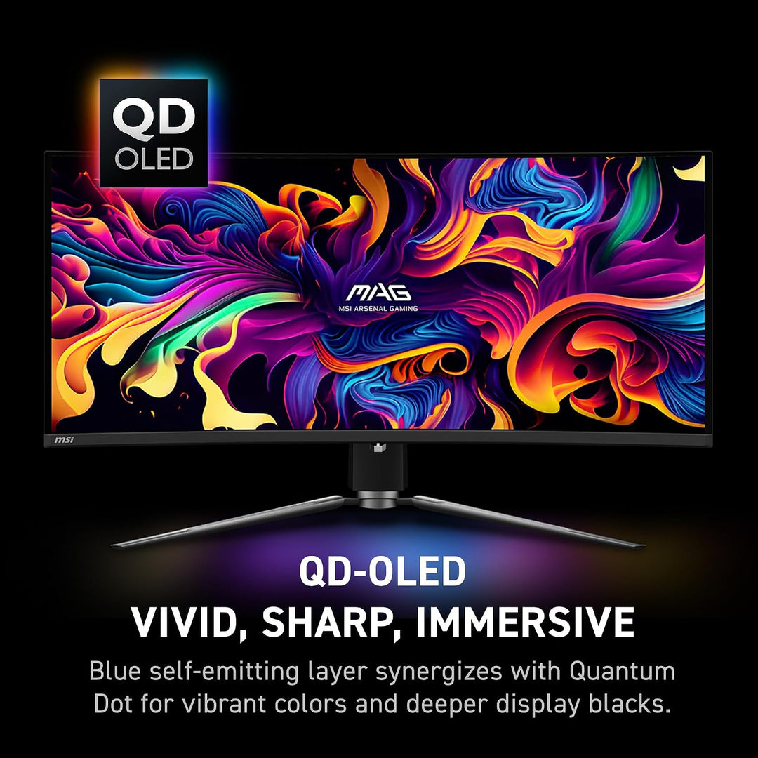 msi MAG 341CQP QD-OLED, 34 Monitor OLED curvado para juegos, 3440 x...