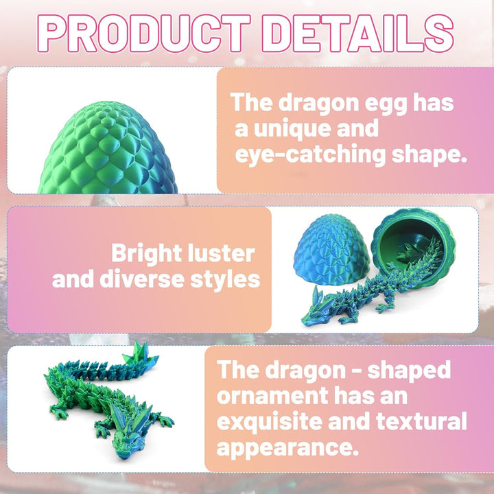 Juego de 4 huevos de dragón impresos en 3D juguetes