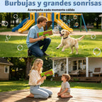 Pistola de burbujas, lanzador automático de burbujas con luz LED