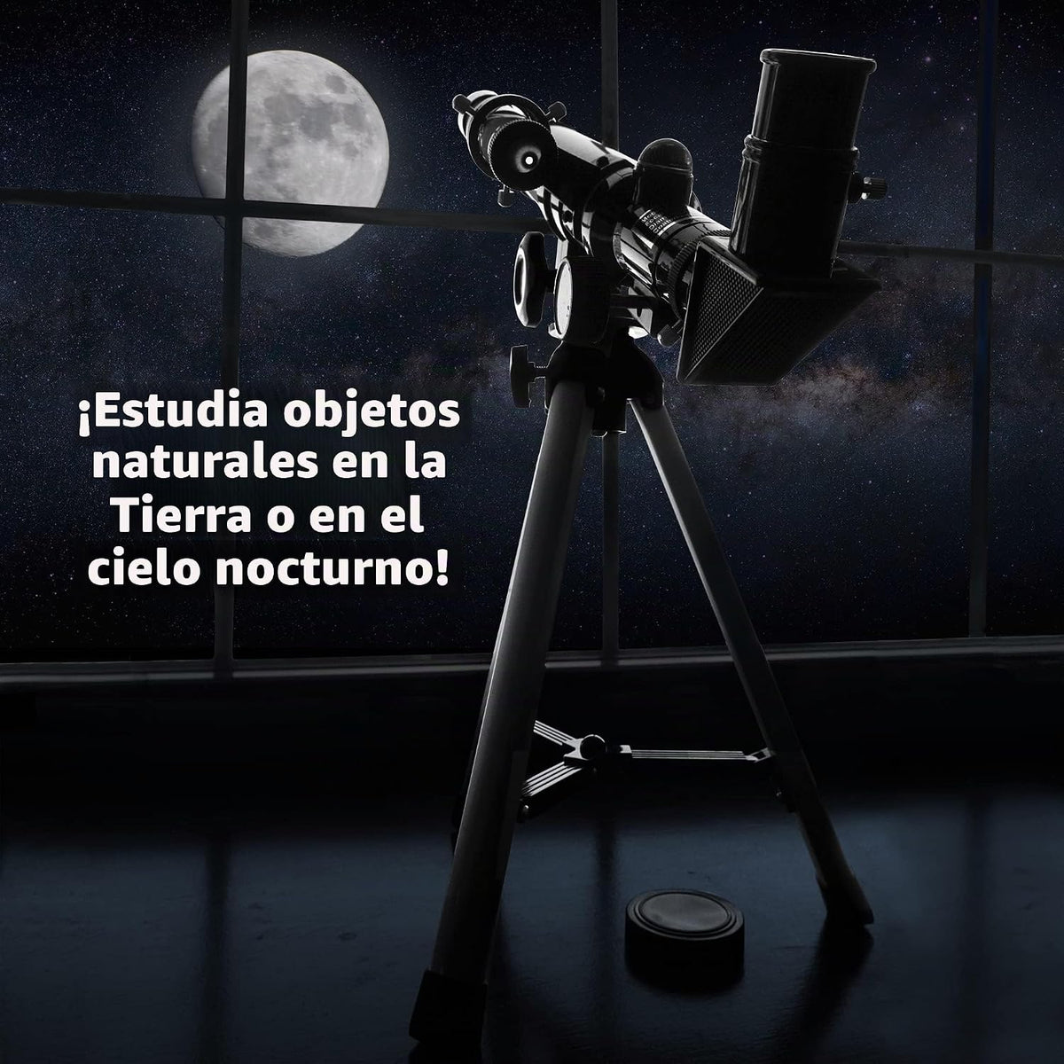 El Telescopio Thames & Kosmos Herramienta Esencial STEM | Telescopio Refractor para Niños con 100x de Magnificación y Brújula Integrada | Dispositivo Científico Clásico para Observaciones Astronómicas