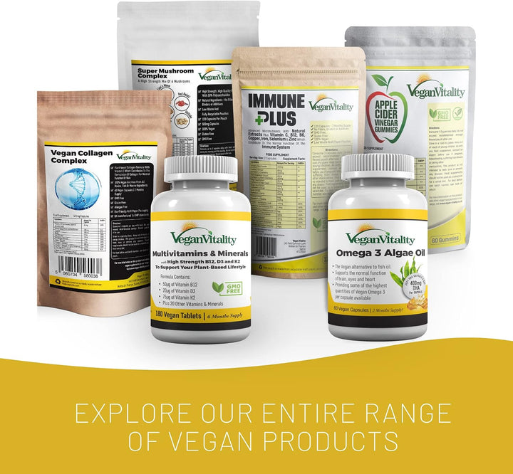 Vegan Vitality Paquete de suplementos de refuerzo - Complejo de mul...