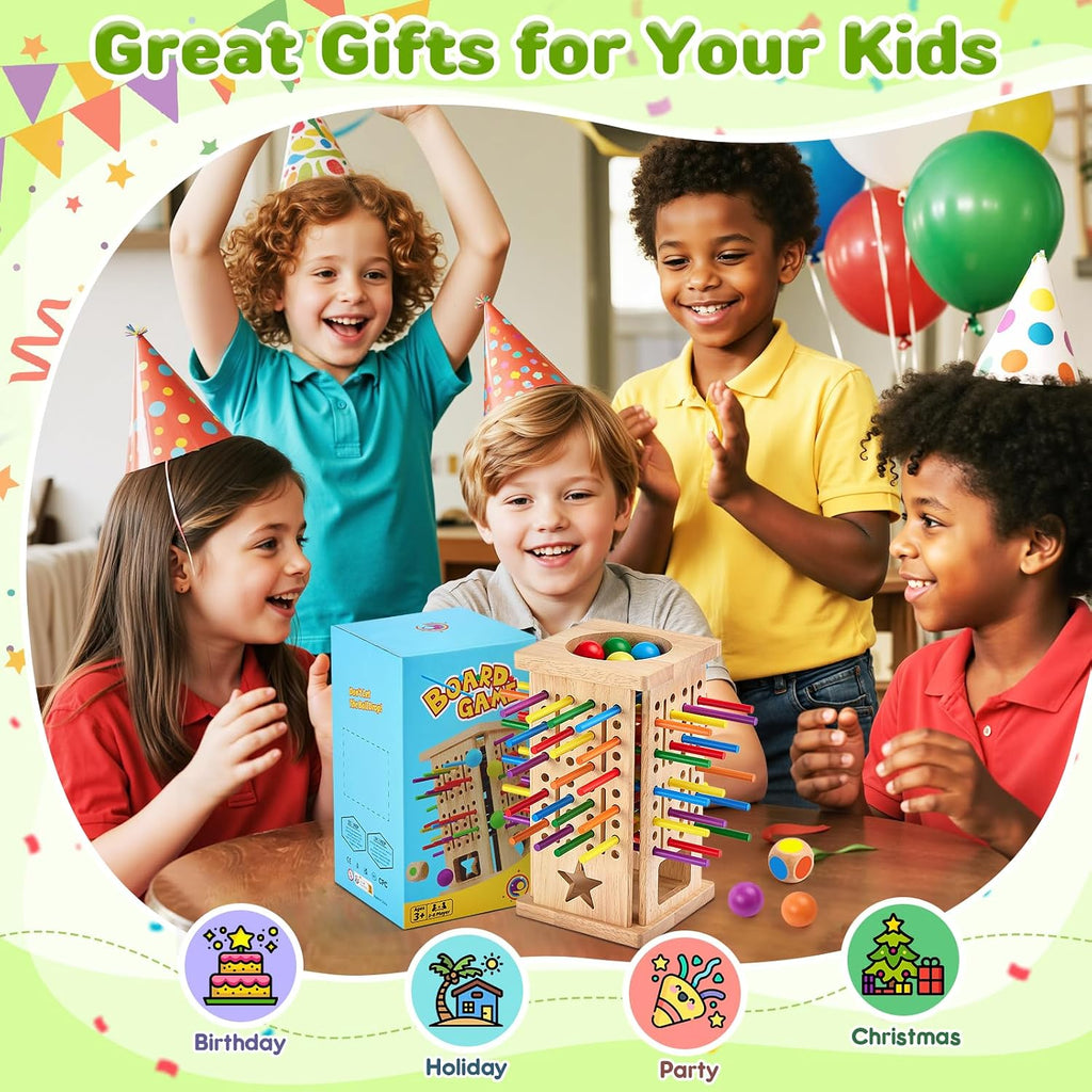 Montessori - Juegos de mesa de madera, 42 palos coloridos juguetes de aprendizaje de matemáticas para niños de 3, 4, 5, 6 años, juegos de mesa para niños de 4 a 6 años, juguete de habilidades motoras finas, juego de viaje familiar, regalos para niños y