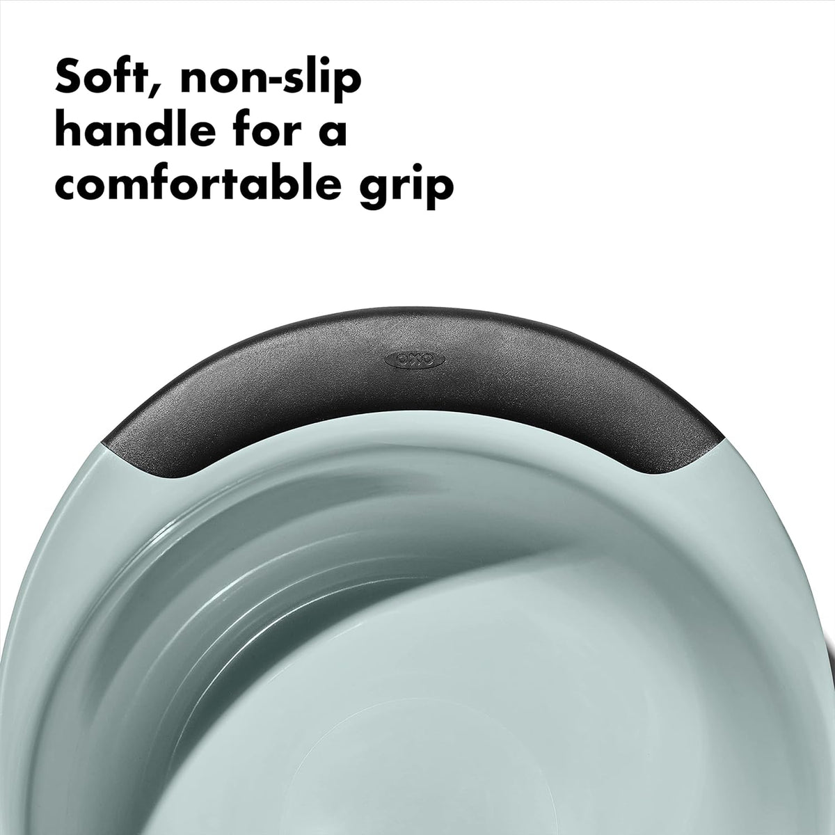 OXO Good Grips Juego de 3 Cuencos de Plástico para Mezclar de 3 Piezas - Azul Cadete, Gris Torre, Jade, Pequeño, Mediano, Grande