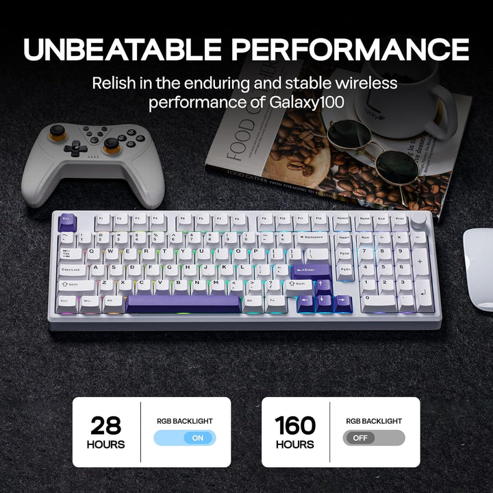 EPOMAKER Galaxy100 QMK\/VIA - Teclado inalámbrico para juegos, carc...