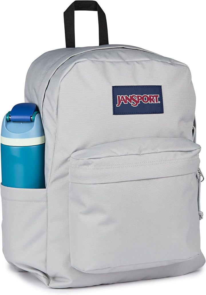 JanSport Mochila Superbreak Plus, Gris conectado a tierra, Tamaño ú...