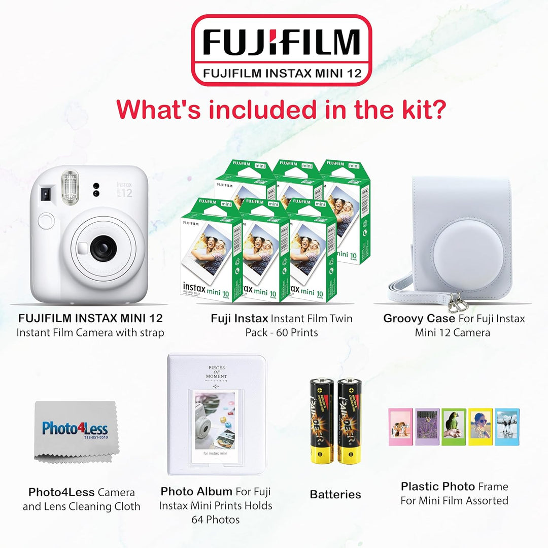 Fujifilm - Paquete de cámara instantánea Instax Mini 12 con películ...