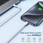 Cable de carga rápida de 10 pies para iPhone 17 16e 15, paquete de 3 cables de carga USB C a tipo C de 20 W, bloque de carga USBC de 20 W, carga súper rápida para iPhone 17 Air/17 16 15 Pro/Plus/Pro Max, iPad Pro