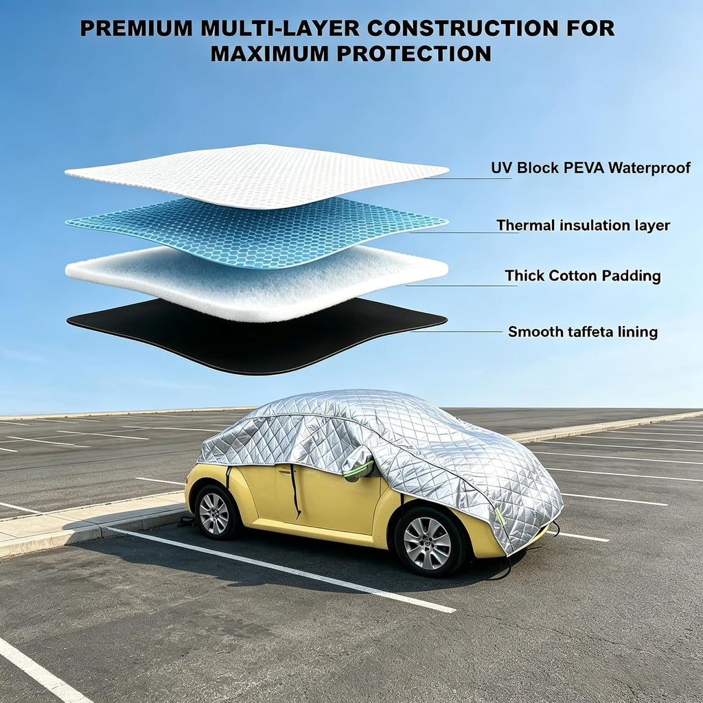 Funda acolchada para la mitad del coche, protector contra el sol y el sol