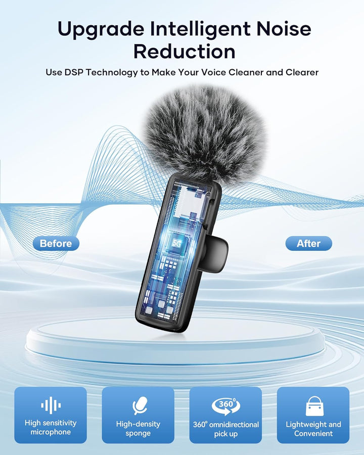 Micrófono inalámbrico para iPhone, iPad y teléfono Android, paquete...