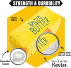 Bite Force Juguete para perros – Mantequilla salada de felpa grande, duradera y fuerte con chirriador, reforzada con Kevlar para masticadores agresivos.