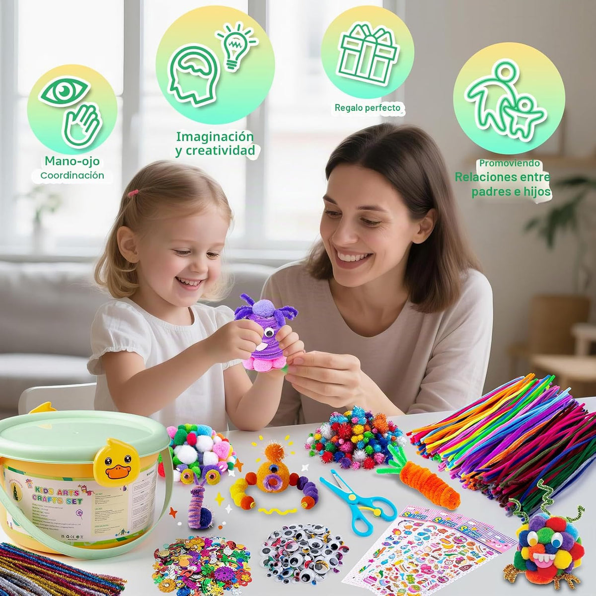 Sundaymot Kids Arts and Crafts Set Kit de manualidades para niños de más de 2000 piezas