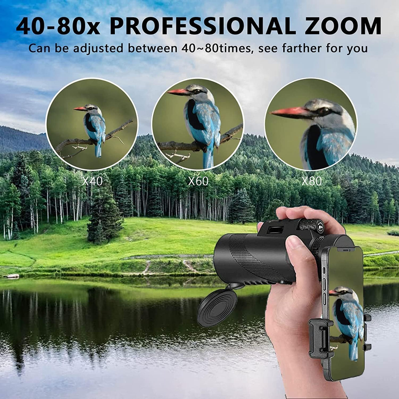 Telescopio monocular 80x100 de alta potencia Monoculares