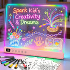 Tablero de dibujo LED con 13 efectos de luz, 16 pulgadas, recargable, para garabatos LED, con colores, tableta de dibujo con luz de neón, regalos para niños, ideas de regalo de Pascua
