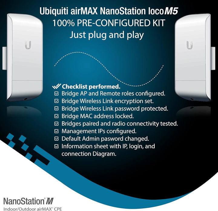 Puente Inalámbrico Ubiquiti LOCOM5 PRE-CONFIGURADO Paquete