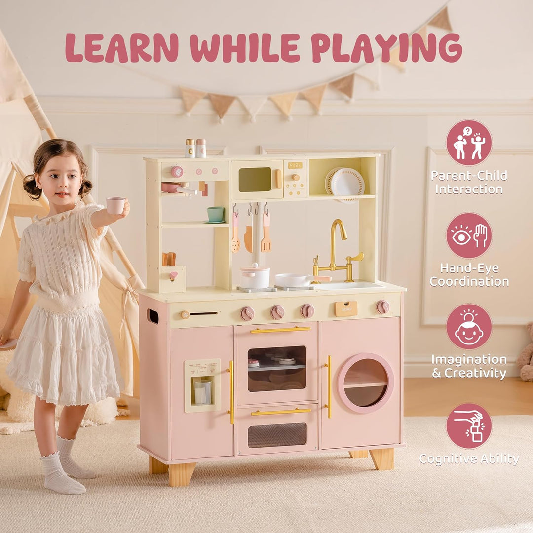 ROBOTIME Cocina de juego para niños, cocina moderna de juguete de m...
