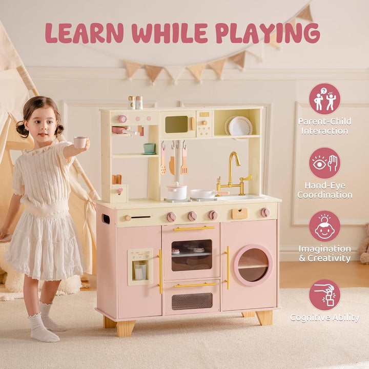 ROBOTIME Cocina de juego para niños, cocina moderna de juguete de m...
