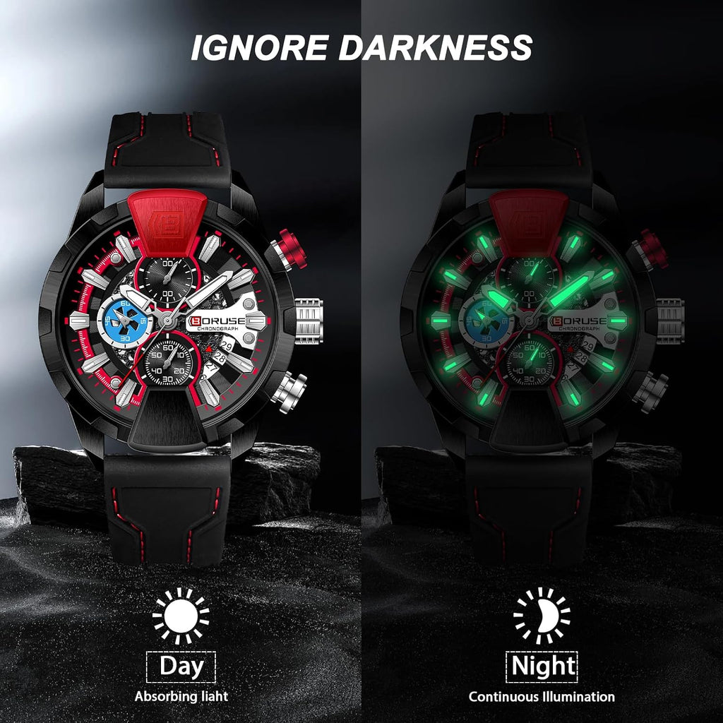 Relojes deportivos para hombre, reloj de gran esfera militar con correa de silicona